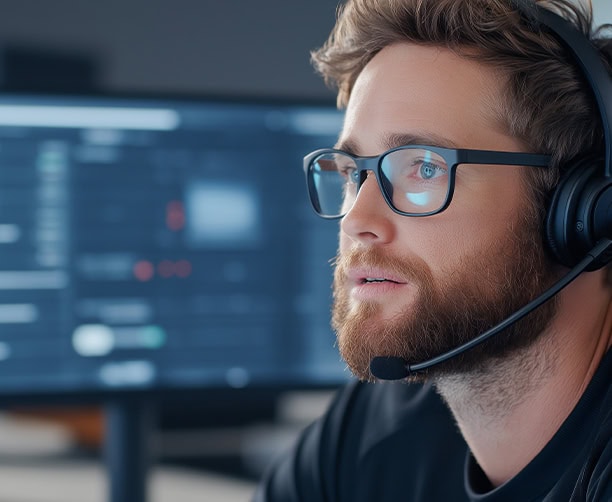 Technical Support Specialist Headset Monitor