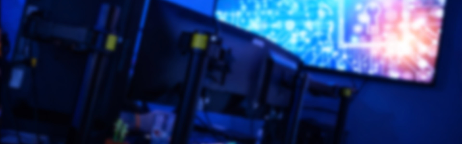 Blurred Technology Monitors Data Visualization Background