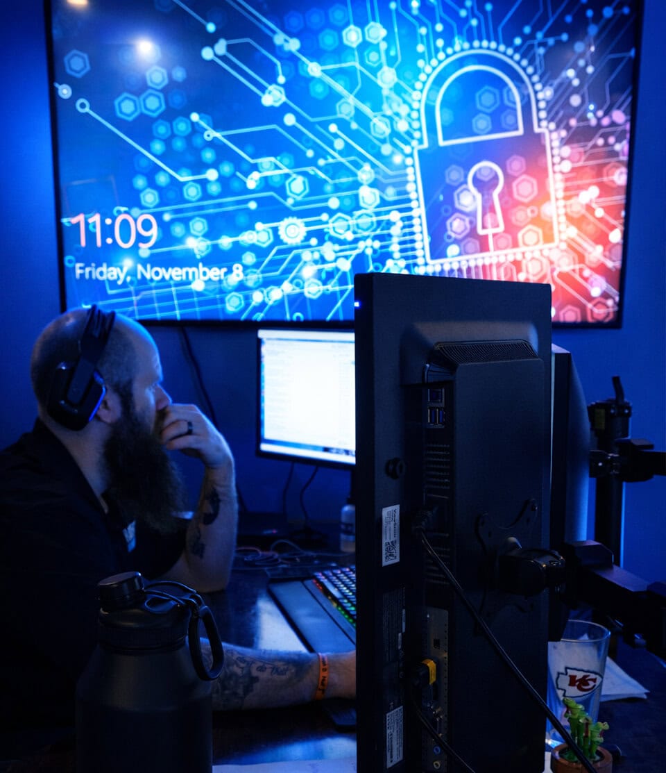 Cybersecurity Analyst Monitoring Data Protection Systems