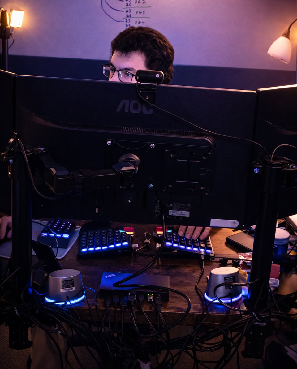 Dual Monitor Computer Setup Developer Workstation