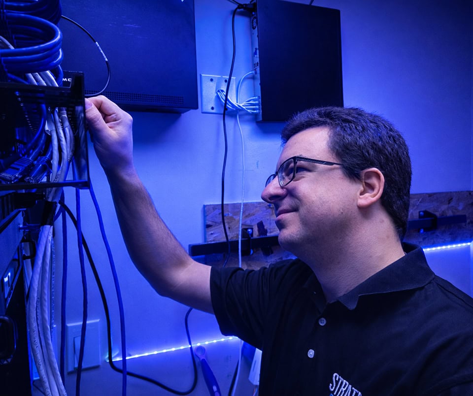 Network Technician Cable Rack Maintenance