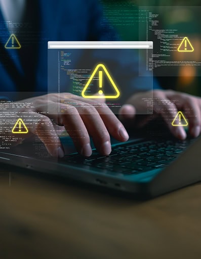 Cyber Attack Warning Malware Alert Laptop Screen